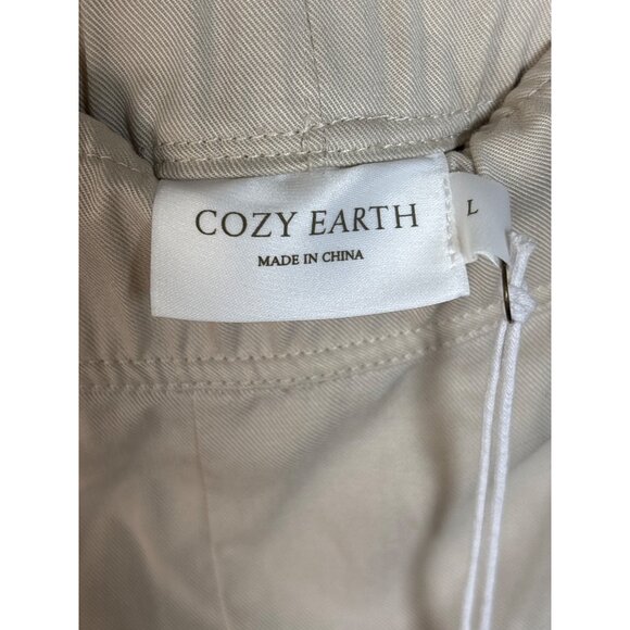 Cozy Earth Size Large 2 Piece Set Top Pants Lived‎ In Linen Sand Tan Lounge Wear - Picture 5 of 12